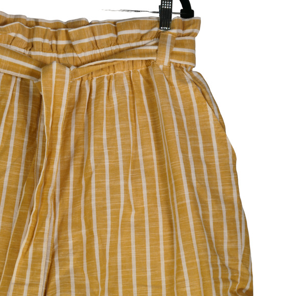 Liz Banks Shorts Womens 2X Yellow White Paper Bag Belted Pull On Pockets - Picture 5 of 8